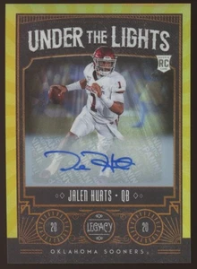 2020 Panini Legacy Jalen Hurts Under the Lights Gold auto autograph #07/10 RC - Picture 1 of 2