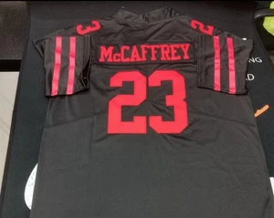 San Francisco 49ers Jersey Christian McCaffrey #23 Black Embroidered Medium - Picture 1 of 2