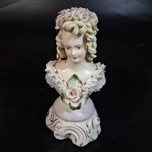 Cordey Büste Cybis Porzellan Frau Büste Spitze Rüschen 4005 6,75" - Bild 1 von 6