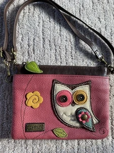Chala Crossbody Owl Embellished Adjustable Strap Vegan Bag Embroidered 8x6x0.5 - Picture 1 of 11