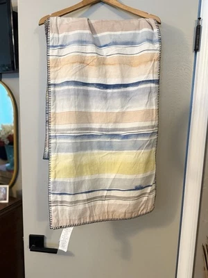 Pottery Barn Rebecca Atwood Stripe Table Runner 18x 108" Multi Ombré Water Color - Image 1 of 4