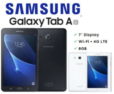 Samsung Galaxy Tab A 7.0 (2016) SM-T285 Unlocked 8GB 4G/Wi-Fi LTE Tablet Phone - Image 1 of 3