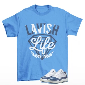 Lavish Sneaker Shirt Blue to Match Jordan 11 Low Diffused Blue FV5104-104 - Picture 1 of 2