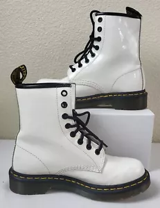 Dr. Martens Women's Size 6 Zavala Boots White Leather Ankle Combat AW004 Lace Up - Picture 1 of 9