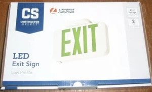 Lithonia Lighting Contractor Select Polycarbonate LED Green Emergency Exit Sign - Picture 1 of 1