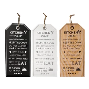 3x Unigift Kitchen Rules Plaque 22x55cm Assorted Home/Lounge Decor Wall Art - Picture 1 of 3