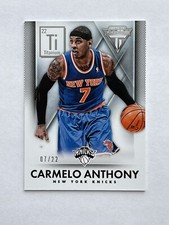 2013-14 Carmelo Anthony Panini Titanium 07/22 Jersey Number