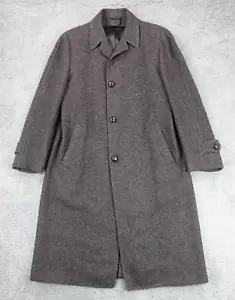 VTG Harris Tweed Overcoat Mens Medium Gray Scottish Wool Topcoat Handwoven Union - Picture 1 of 17