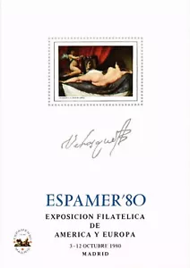 España 1980 Edifil HR 88 Espamer 80 Velázquez Venus del espejo Pintura - Imagen 1 de 1