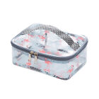 1pc Flamingo Pattern Makeup Storage Bag with Handle Travel Toiletry Organizer