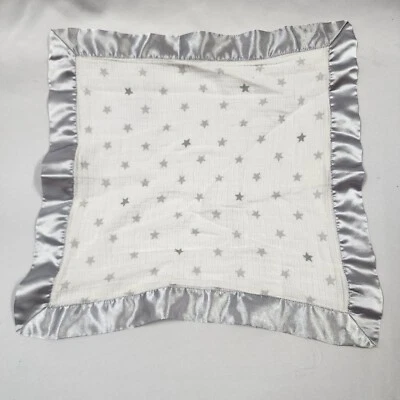 Manta de seguridad Aden + Anais GRIS Star Lovey blanca muselina satinada gris sedoso adorno Foto 1 de 4