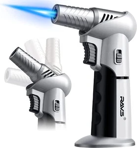 Refillable Kitchen Torch Lighter Blow Torch Safety Lock Rotating Angles Flame - Picture 1 of 6