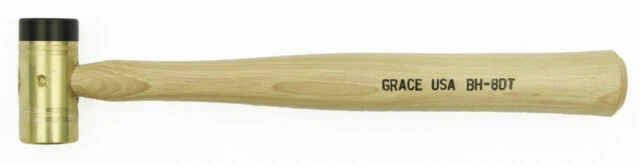 Grace USA Delrin Tipped Brass Hammer, 8oz. - BH8DT