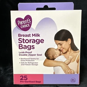 Breast Milk Storage Bags-Parent's Choice - 25 Bags - BPA Free - Picture 1 of 6
