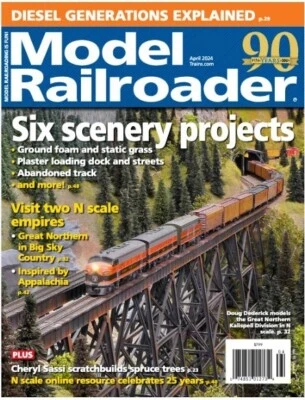 Model Railroader Magazine (US) Issue April 2024/ SIX SCENERY PROJECTS - Image 1 of 3