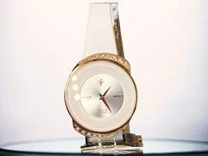 New Fashion NICE Women Leather Band Stainless Steel Quartz Analog Wrist Watch - Picture 1 of 10
