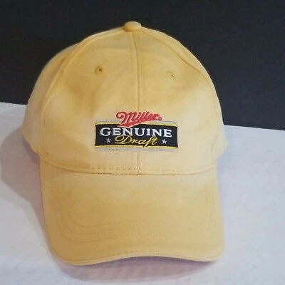 ВИНТАЖНЫЙ MILLER ПОДЛИННЫЙ ПРОЕКТ MGD РЕГУЛИРУЕМЫЙ РЕМЕНЬ ЖЕЛТЫЙ ШЛЯПА КРЫШКА  - Изображение 1 из 4