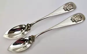 RARE Gorham / Durgin Sterling Silver APPLIED BERRIES 2 Citrus Grapefruit Spoons - Picture 1 of 6