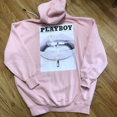 PLAYBOY BUNNY Rosa Labios Missguided Sudadera con Capucha Vestido Grande Vellón 8 Foto 1 de 4
