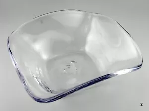 3 Vintage SIMON PEARCE Blown Crystal STUDIO ART Glass Square 5½" WOODBURY BOWLS - Picture 1 of 6
