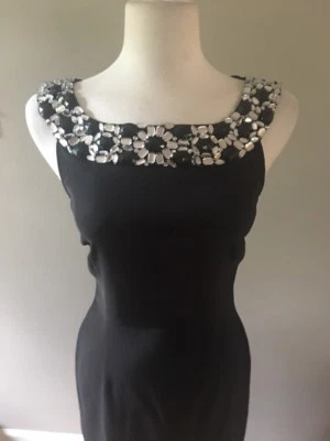 Womens CONNECTED Black Formal Cocktail Prom Dress With Beads.  Lined. Size 2 - Image 1 of 4
