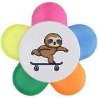 'Cute Sloth On A Skateboard ' Flower Shape Highlighter Pen (Hl00027819)