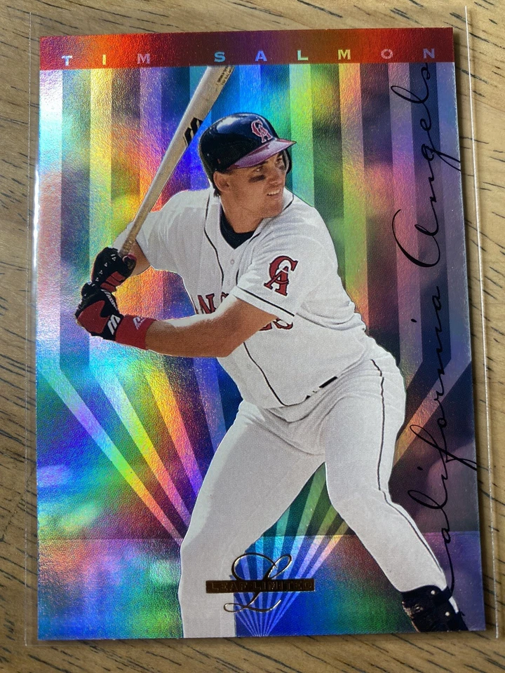 TIM SALMON 1995 LEAF LIMITED Prism Foil #30 Baseball Card CA Angels '90s Vintage - Image 1 of 2