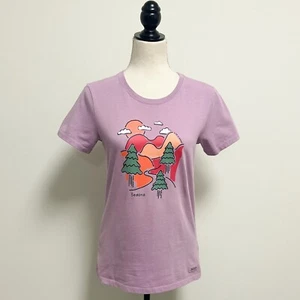 Life Is Good Purple Crusher Mountains Sedona Short Sleeve Cotton T Shirt Small - Picture 1 of 9