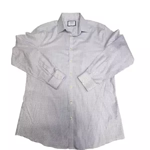 Camisa de vestir Charles Tyrwhitt manga larga blanca púrpura a cuadros para hombre talla 17 - Imagen 1 de 11