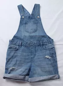 The Children's Place Girl's Roll Cuff Denim Shortalls CF6 Autumn Wash Size 6X/7 - Picture 1 of 3