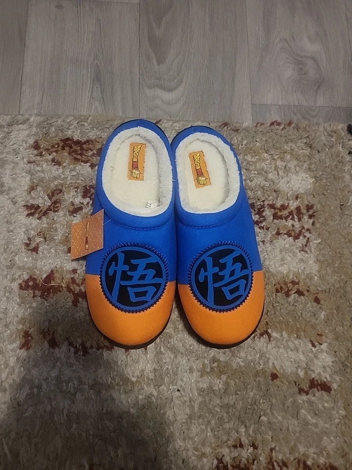 Dragon Ball Z Hombres Zueco Zapatilla Casa Zapato Sin Cordones Naranja Azul 9/10 Nuevo con Etiquetas Foto 1 de 1