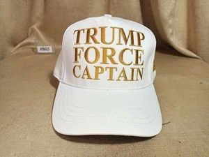 Capitán oficial de la Fuerza Trump MAGA nunca usado por Cali Fame. Blanco/Dorado #805 - Imagen 1 de 6
