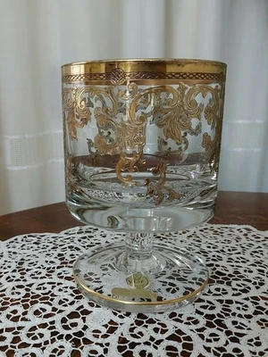 Coppa in Cristallo Vetrerie di Empoli decorata in oro zecchino - Immagine 1 di 4