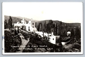 Postkarte RPPC Kalifornien Elsinore Aimee Semple McPherson Home Kodak N015 - Bild 1 von 2