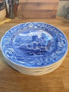 Lote De Colección De 8 Platos Spode Colección Habitación Azul 10.5" Hechos en Inglaterra - Imagen 1 de 19