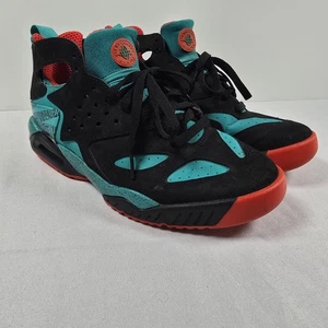 Size 9 - Nike Air Tech Challenge Huarache Black - 630957-003 Rare Teal - Picture 1 of 10