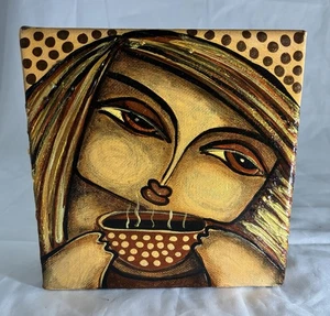 "Pintura envuelta en galería en lienzo pequeño original Miska Salemann (MISKA) 6"" X 6""" - Imagen 1 de 10
