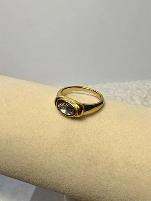 Anillo Aventurina Piedra Natural Chapado en Oro Amarillo Talla 8 Estilo Vintage Mujer Regalo Foto 1 de 4