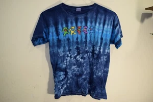 Grateful Dead Shirt Youth Large Blue Tie Dye Dancing Bears Vintage Style Tee - Picture 1 of 12
