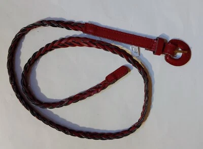 Пояс женщин маленький тонкий Burg.-искусственной кожи заплетенный сплетенный золотой цвет щипцы - 36 в - Изображение 1 из 4