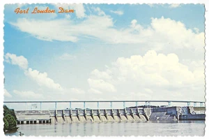 Lenoir Stadt TN Postkarte Fort Loudon Staudamm TVA Strom- und Hochwasserschutz - Bild 1 von 2