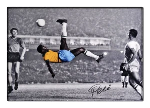 Pelé Pelé Jugador de Fútbol Brasil Imán de Refrigerador Foto Invertida Pele - Picture 1 of 4