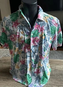 Liz Claiborne LizWear Petite Women’s Hawaiian Floral Button Down Shirt VTG Sz S - Picture 1 of 5