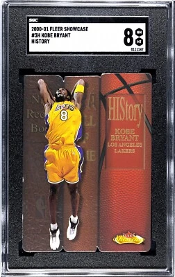 Kobe Bryant 2000-01 Fleer Showcase HIStory Die-Cut Card #3H - SGC Graded 8 NM-MT - Image 1 of 2