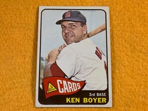 C8-58 BASEBALL CARD - KEN BOYER - ST LOUIS CARDINALS - 1965 TOPPS - CARD #100 