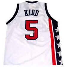 Throwback Jason Kidd #5 Basketball Jersey USA Type Custom Name XS-4XL White Blue
