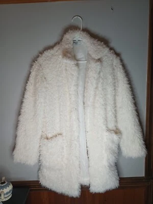 Chaqueta Esponjosa Suave Blanca Hippie Militar Talla Pequeña Foto 1 de 4