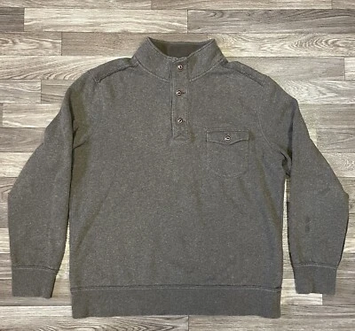 Tommy Bahama 亨利毛衣男式大岛现代版型前口袋棕色 — 第 1/4 张图片