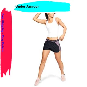 Under Armour Women's Play Up 2.0 Shorts , Black (041)/Purple Prime , XL - Picture 1 of 6