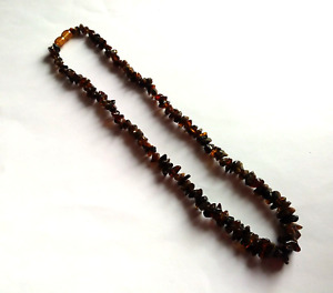 Natural Genuine Baltic Amber Necklace Polished Black Brown